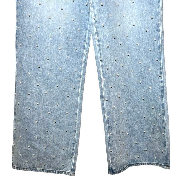 NWT BlankNYC Women’s Pearl Embellished Ribcage Wide Leg Jeans Size 28 - Picture 6 of 9